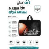 Glanart Askılı, Fermuarlı 35X50 Resim Çantası Su Geçirmez Ketenli Kumaş 37x54 cm Proje Çantası Basket - Çok Renkli - 1 Adet
