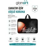 Glanart askılı, fermuarlı 35x50 resim çantası su geçirmez ketenli kumaş 37x54 cm proje çantası basket