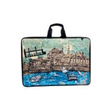 Glanart askılı, fermuarlı 35x50 resim çantası su geçirmez ketenli kumaş 37x54 cm proje çantası istanbul