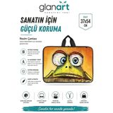 Glanart askılı, fermuarlı 35x50 resim çantası su geçirmez ketenli kumaş 37x54 cm proje çantası oskar