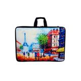 Glanart askılı, fermuarlı 35x50 resim çantası su geçirmez ketenli kumaş 37x54 cm proje çantası paris