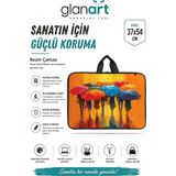 Glanart Askılı, Fermuarlı 35X50 Resim Çantası Su Geçirmez Ketenli Kumaş 37x54 cm Proje Çantası Yağmur - Çok Renkli - 1 Adet