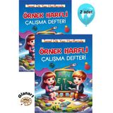 Glanart Birinci Sınıf ve Öncesi Örnek Harfli Güzel Yazı Çalışma Defteri A4 Boy 2 Adet - Mavi