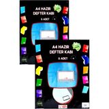 Glanart Buzlu Mavi Hazır Kitap Kaplığı A4 Boy Kendinden Yapışkanlı Ayarlabilir Tasarım, Etiketli 10 Adet - 1 Adet