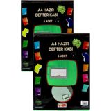 Glanart Buzlu Yeşil Hazır Kitap Kaplığı A4 Boy Kendinden Yapışkanlı Ayarlabilir Tasarım, Etiketli 10 Adet - 1 Adet