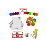 Glanart Çocuklar Için 12 Renk Parmak Boyası Baskı Seti + 25X35 cm Tuval (Yıkanabilir) 29 Parça Set