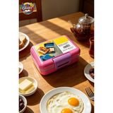 Glanart Çocuklar Için Çift Kademeli Dikdörtgen Beslenme Kutusu 1 Adet Vagon - 1,6 L - Pembe