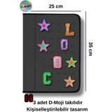 Glanart Delik Serisi 25X35 cm Ödev Dosyası, Abka Taşıyıcı Proje Dosyası Fermuarlı 1 Adet - Siyah - ödev dosyası-evrak dosyası
