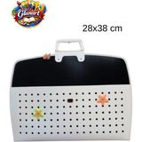 Glanart Fermuarlı 25X35 Resim Çantası, Proje Çantası Delikli Model Su Geçirmez (28X38 Cm) Beyaza Siyah - 1 Adet