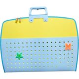 Glanart Fermuarlı 35X50 Resim Çantası, Proje Çantası Delikli Model Su Geçirmez (38X55 Cm) Mavi-Sarı - 1 Adet