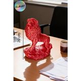Glanart Hediyelik 3 Boyutlu Aslan Figürlü Masa Üstü Biblo Obje (3d Filamet ) Metalik Pembe1 Adet