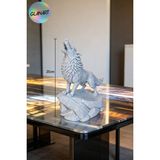 Glanart Hediyelik 3 Boyutlu Uluyan Kurt Figürü (3d Filament) 1 Adet - Gri
