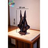 Glanart Hediyelik Masa Üstü 3 Boyutlu Anubisin Başı Figürü 1 Adet ( 3 D Filament ) - Siyah