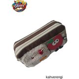 Glanart Içi Ful Astarlı 3 Gözlü Kalemlik Elma Figürlü 1 Adet - Kahverengi - standart