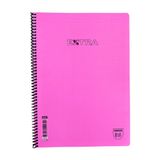 Glanart Kareli 96 Yaprak Spiralli Defter Plastik Kapak A4 Boy - Pembe