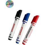 Glanart Kolay Silinebilir 3 Renk Tahta Kalemi Seti Board Marker Seti Penmark - 1 Adet - Çok Renkli