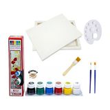 Glanart Lüks Guaj Boya Başlangıç Seti 25 x 35 cm Tuval Ipek Zemin Fırçalı 6 x 20 ml