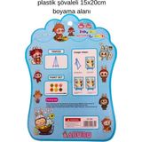 Glanart Mini Şövaleli 15X20 cm Ebat Çocuklara Özel Labubu ve Arkadaşları Boyama Seti 1 Adet - Mavi