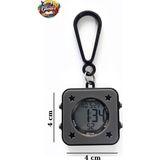 Glanart Öğrenciler Için Dijital Su Geçirmez Işıklı ,alarmlı , Kronometreli Anahtarlık Saat 1 Adet - Siyah - 4x4 cm