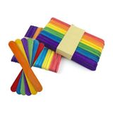 Glanart Renkli Geniş Dil Çubuğu 100 Adet Abeslang En 1.7 cm ,boy 15 cm