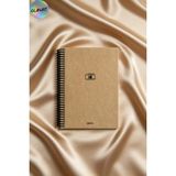 Glanart Spiralli 80 Yaprak Çizgili Küçük Boy Sert Kapak Not Defteri Kraft Kağıt 14X19 cm - 1 Adet - Sarı