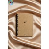 Glanart Spiralli 80 Yaprak Çizgisiz Küçük Boy Sert Kapak Not Defteri Kraft Kağıt 14X19 cm - 1 Adet - Sarı