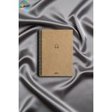 Glanart Spiralli 80 Yaprak Kareli Küçük Boy Sert Kapak Not Defteri Kraft Kağıt 14X19 cm - 1 Adet - Sarı