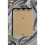 Glanart Üstten Spiralli 100 Yaprak Çizgili Orta Boy Sert Kapak Bloknot Defter Kraft Kağıt 16X23 cm - 1 Adet - Sarı
