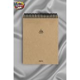 Glanart Üstten Spiralli 100 Yaprak Çizgisiz Orta Boy Sert Kapak Bloknot Defter Kraft Kağıt 16X23 cm - 1 Adet - Sarı