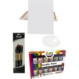 Glance 25 x 35 cm Tuval Rich Funny Kids 20 ml Akrilik 12'li 4'lü Set