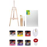 Glance 3 Ayaklı Şövale Daler Rowney 4'lü Fırça Seti Südor Mona Lisa Artist 125 ml Akrilik Set 6'lı