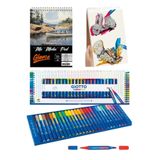 GLANCE A5 200 GR Media Pad 20 YP GIOTTO Turbo Pro Keçeli Kalemler, Çift Uçlu, Karışık Ana Renkler, 30 Adet