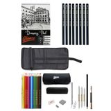 Glance A5 Çizim Defteri 120 gr 50 Yp Tombow Monor Dereceli Kalem Faber Aquarel Çantalı Çizim Eskiz Seti