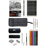 Glance A5 Eskiz Defteri 120 gr 50 Yaprak Tekli Paket Çizim Seti Renkli Kalemler ve Aksesuarlar