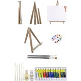 Glance Açılır Kapanır Katlanır Mini Şövale 25X35 Tuval Fanart 12X12 ml Yağlı Boya Başlangıç Seti