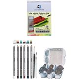 Glance Alex Schoeller 200GR A5 20 Yaprak Cretacolor 6'lı Aquarell Sulandırılabilir Fırçalı Eskiz Set