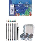 Glance Alex Schoeller A5 300 gr 12 Yaprak Cretacolor 6'lı Aquarell Sulandırılabilir Fırçalı Eskiz Set