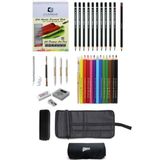 Glance Alex Schoeller A5 Eskiz Defterli Faber-Castell Grip Boya Kalemi Çantalı Çizim Eskiz Seti