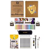 Glance Alex Schoeller Kraft A5 Spiralli 50 Yp Dereceli Kalem Yağlı Pastel Boya 25 Renk Eskiz Çizim Set