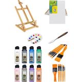 Glance Artdeco 140 ml Gold Multi Surface Akrilik Boya Seti 8li Canlı Renkler Masaüstü Şövale Başlangıç Seti