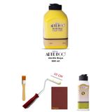 Glance Artdeco Akrilik Boya 500 ml Sarı Dolap Boyama Seti Mobilya Boyama Seti Parlak Vernik