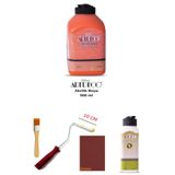 Glance Artdeco Akrilik Boya 500 ml Turuncu Dolap Boyama Seti Mobilya Boyama Seti Parlak Vernik