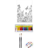 Glance Artdeco Desenli Tuval 40X50CM Bahçe Fanart Academy Akrilik Boya Seti 12 Renk x 12ML