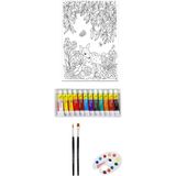 Glance Artdeco Desenli Tuval 40X50CM Ceylan Fanart Academy Akrilik Boya Seti 12 Renk x 12ML