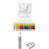 Glance Artdeco Desenli Tuval 40X50CM Korsanlar Gemide Fanart Academy Akrilik Boya Seti 12 Renk x 12ML