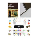 GLANCE Artist Canvas Pad Tuval Defter A4 10 Yp Akrilik Metalik Marker 6 Metalik 6 Canlı Renkler 12'li Set