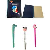 Glance Baskılı Squishy Defter Defter Uzay Çizgili 3'lü Kalem Seti