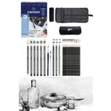 Glance Canson Defter A5 200 gr Cretacolor 6'lı Aquarell Sulandırılabilir Fırçalı Rulo Kalemlik Eskiz