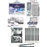 Glance Canson Montval 10'lu Lyra Art Design Dereceli Kalem ve Cretacolor 6'lı Aquarell Kalem Seti