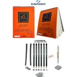 Glance Canson Xl A5 Eskiz Defterli Karakalem ve Çizim Eskiz Seti